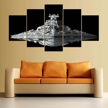 

5 Panel Movie Star Wars Art Picture Wall Home Decoration Posters Modular Living Room HD Printed On Canvas Modern Painting Frame