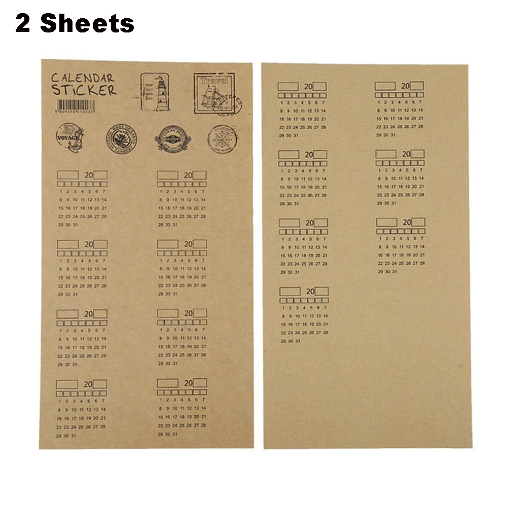 2/4 листов крафт-бумага рукописный календарь индекс наклейка Блокнот индекс этикетка наклейка s канцелярские принадлежности в стиле «Ретро» бумажная наклейка
