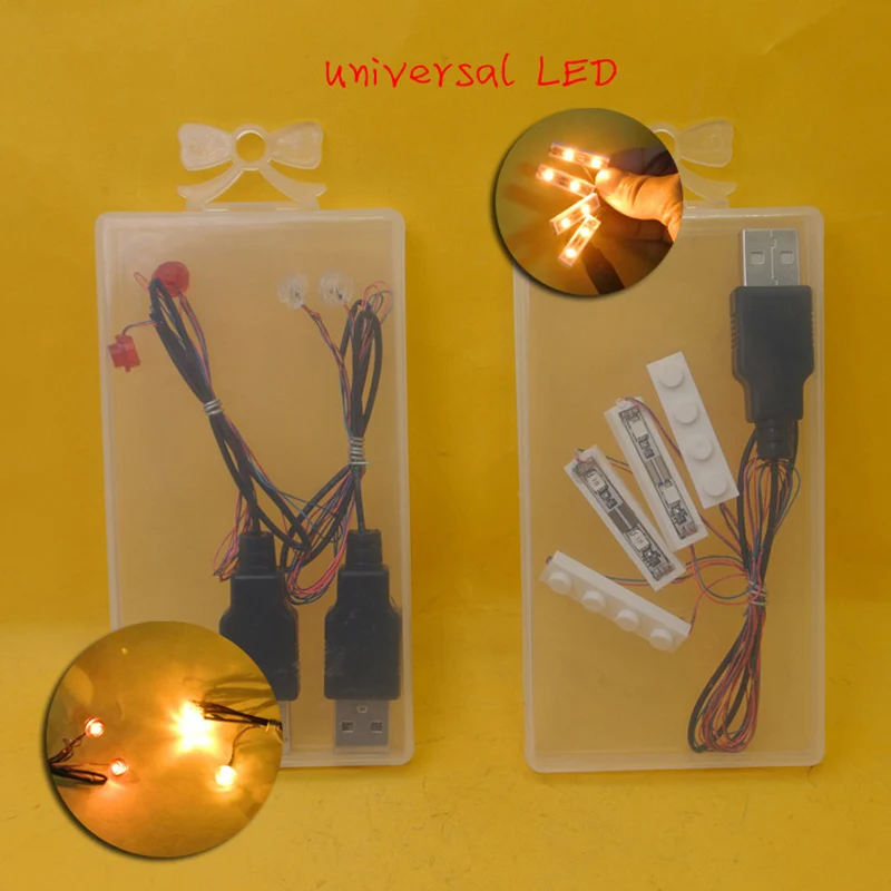 

4pcs Usb DIY 1X4 Building Blocks Bricks Colorful LED City Light-emitting Baby Fit Block Tools for Models Kids Toys