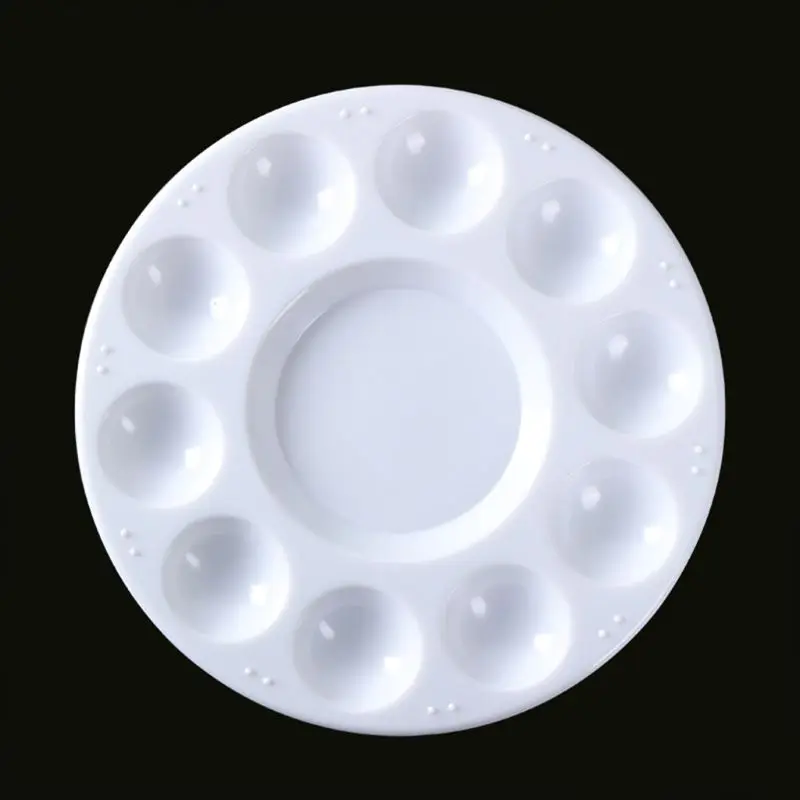 P82F Paint Palette Tray Round Plastic Watercolor Mixing Palette DIY Craft Kids Art Supplies