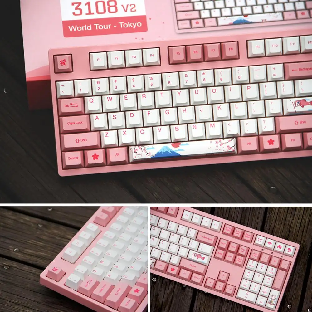Akko X World Tour Tokyo108 + 6 ключей колпачки для от OEM профиль PBT Набор колпачков Cherry MX