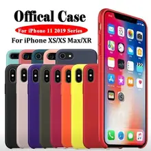 Цветной официальный жидкий силиконовый чехол для iPhone 11Pro Max чехол для iPhone XR XSMAX 8 7 6s Plus защитный чехол