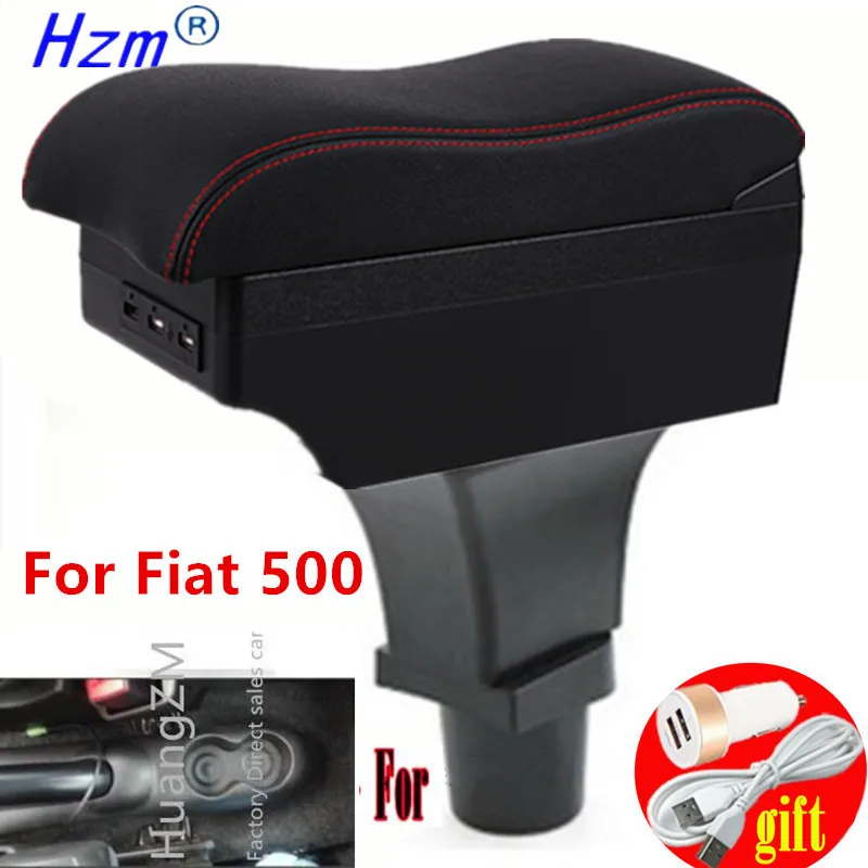 For Fiat 500 Armrest box Interior special Retrofit parts Center Car