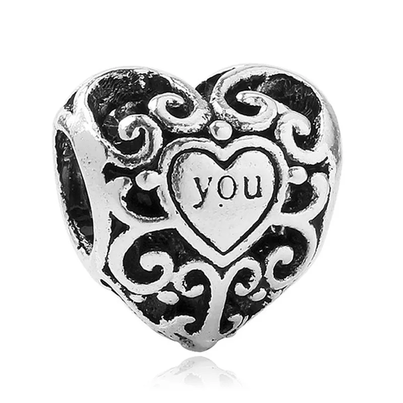 you and me Серебряные бусины, гранулы, сердце, тыква, фонарь, лягушка, амулеты, сделай сам, бусины для женщин, 925, Pandora, очаровательный браслет, сменные ювелирные изделия - Цвет: you and me