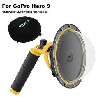 

6''Dome Port Lens Waterproof Housing Case For GoPro Hero 9 Black Underwater Diving, With Floating Handle Grip Trigger
