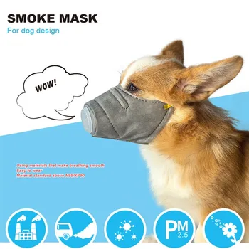 

Adjustable Strap Dog Protective Muzzle Mask Adjustable Breathable Anti Fog Smoke PM2.5 Puppy Mouth Guard Mask Cover F19