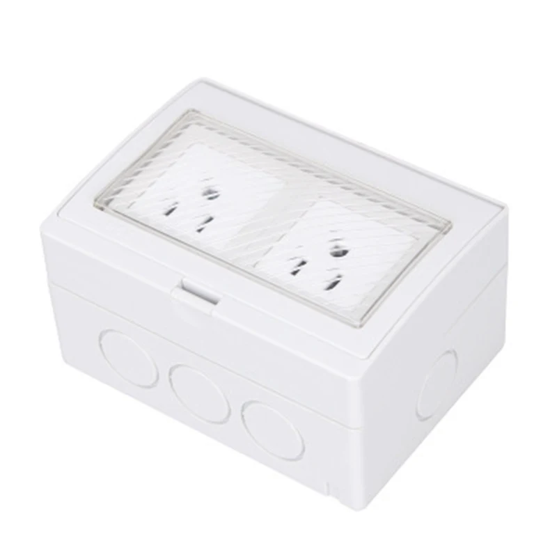 Outdoor IP55 Waterproof Socket Dust-proof Double US Standard Power Wall Electrical Outlet With Cover 13A 110V | Обустройство дома