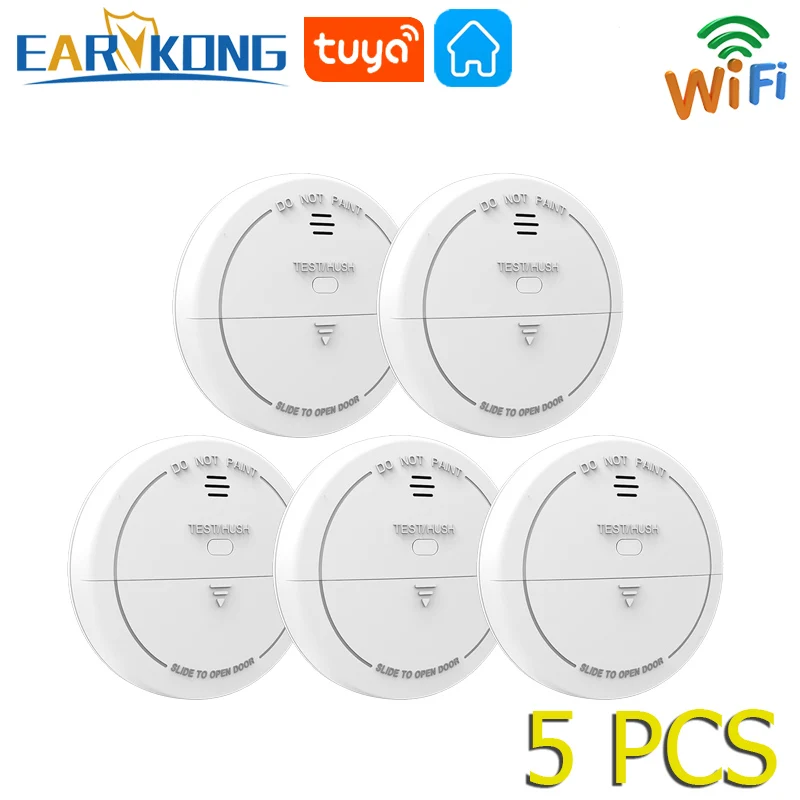 Tuya WiFi Smoke Sensor Fire Protection Top Smoke inlet Detector Smokehouse Combination Fire Alarm Home Security Firefighters smoke alarm