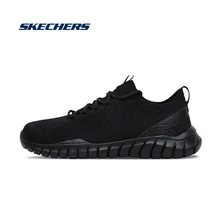 Skechers/сетчатая мужская повседневная обувь; спортивные легкие дышащие Прогулочные кроссовки; мужские теннисные кроссовки на шнуровке; feminino Zapatos; 52820-BBK