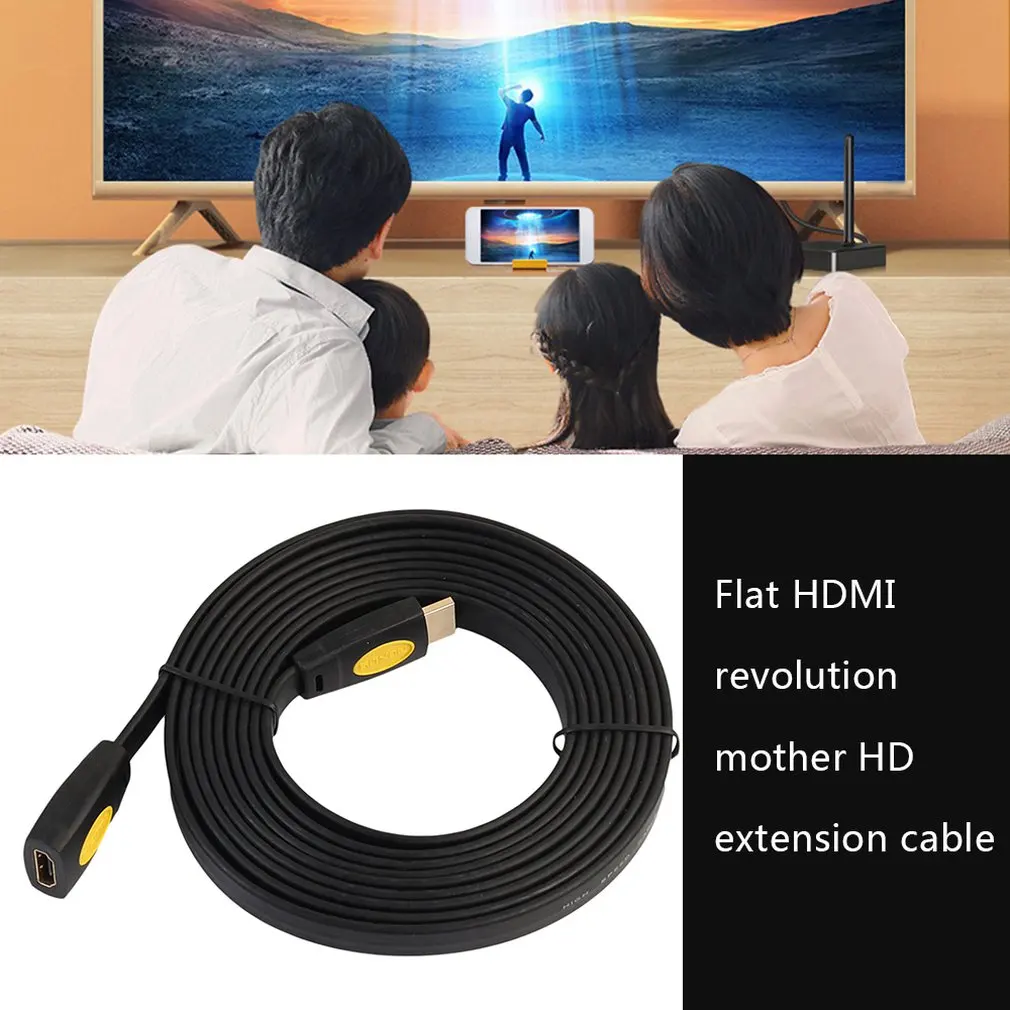 Плоский HDMI удлинитель 4k Разрешение HDMI 2,0 мама HD удлинитель для ТВ набор коробка DVD для PS3/4 шт