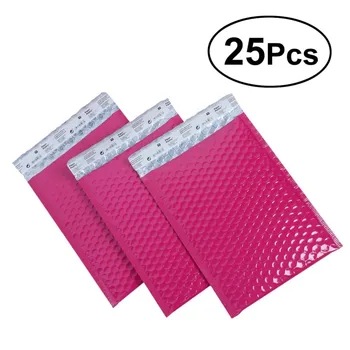

25 Pcs 15*20cm Bubble Mailers Self Seal Dot Padded Envelopes Shipping Mailing Envelope Bags Water Resistant(Rosy)