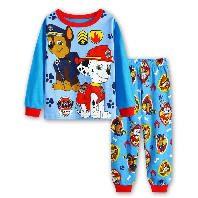 Детские пижамы «Щенячий патруль»; комплект из двух предметов; тонкие брюки с длинными рукавами; Детские домашние пижамы с героями мультфильмов