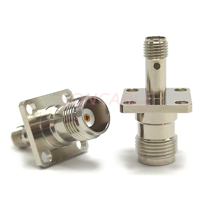 

2pcs/4pcs RF Adapter SMA-T-N-C-K-F-K Female to Female Four-hole Flange Shell Panel Fixed Connection