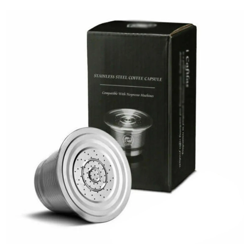 

Reusable Silver Coffee Capsule Filter Cup Pod For Nespresso Machine Tool Supply