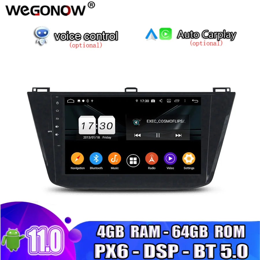 Автомобильный DVD-плеер PX6 DSP HD IPS Android 11 8 ядер 4 ГБ 64 GPS-навигатор RDS-радио Wi-Fi Bluetooth 5 0