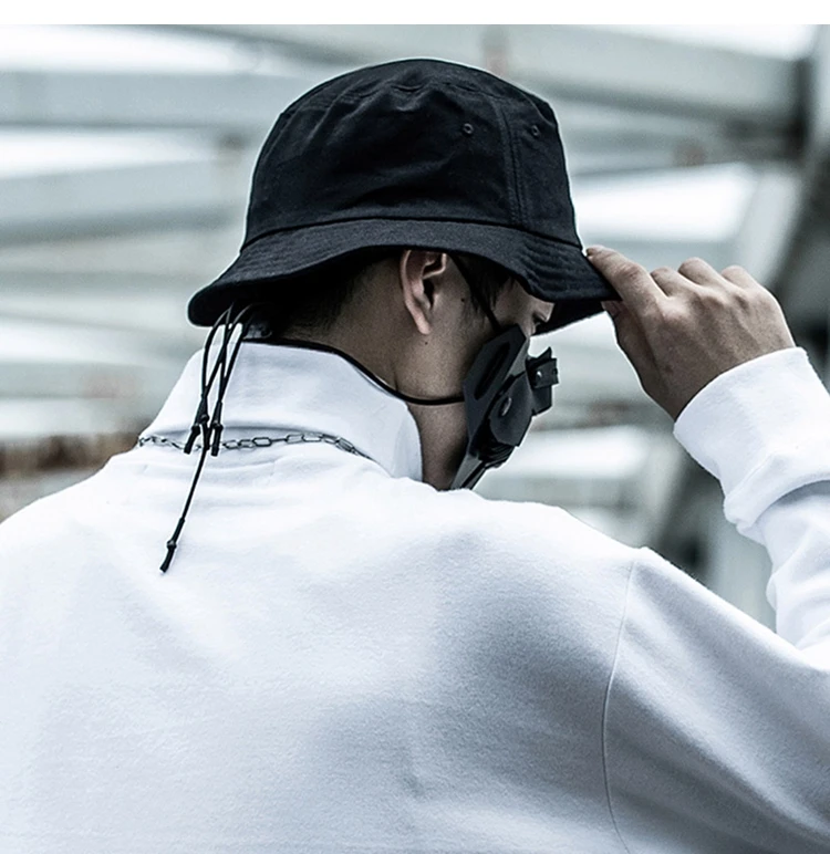 White and Black Bucket Hats for Men