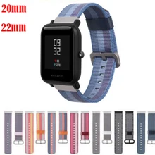 20 22 мм ремешок galaxy active 2 42 46 s2 s3 amazfit 3 2 1 GTR GTS pace bip Ticwatch s s2 E pro Pebble time zenwatch нейлоновый ремешок