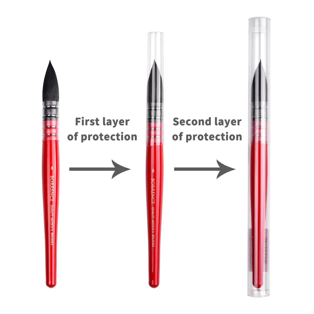 Calligraphy Brush Paint Brush Professional Watercolor Brush Squirrel Nylon Hair Brush Pen Calligraphy Round Point Hand Painting Art Supplies