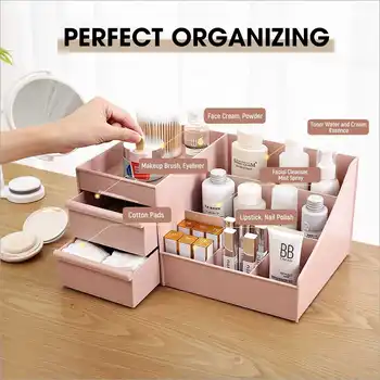 

5 Color Large Capacity Cosmetic Storage Box Drawer Makeup Dresser Table Skin Care Rack House Organizer Container Shelf Organizer
