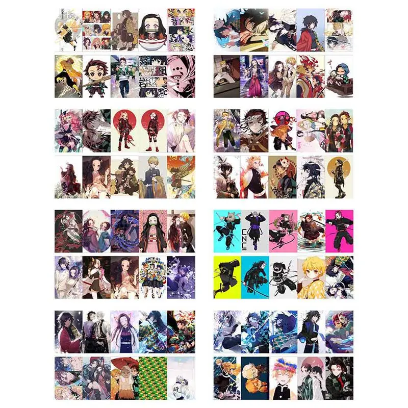 Наклейка для карт Kimetsu No Yaiba аниме, набор для самостоятельной сборки, водонепроницаемая, скраб для карт, Классическая наклейка s 10 шт./партия