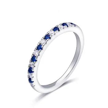 

Half Circle Simulation Stone in Blue and White Popular 925 Silver Ring TL-017
