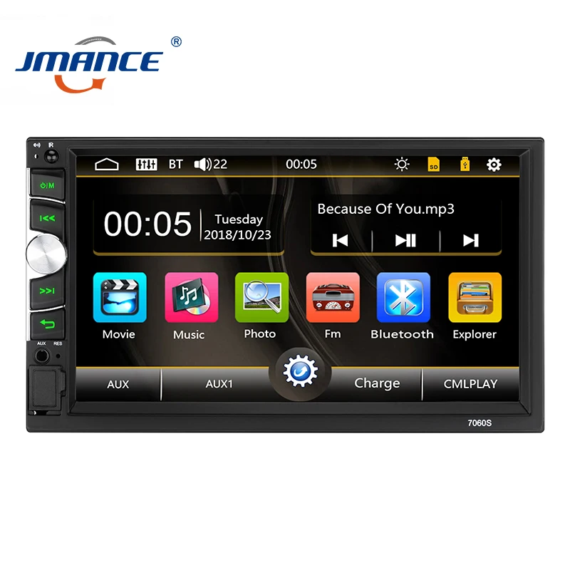 JMANCE 7060 car mp5 player multimidia headrest car monitor video player retractable car radio with gps screen pantalla para auto