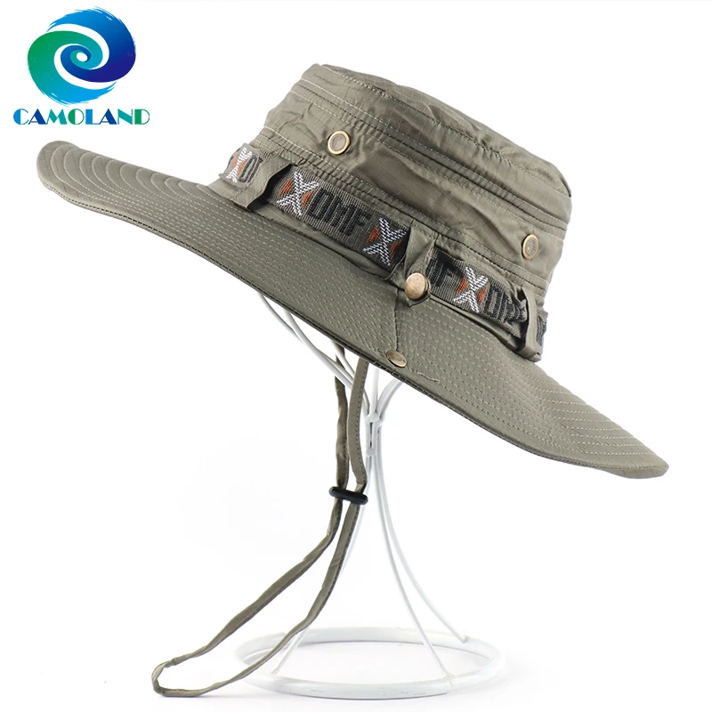

CAMOLAND Waterproof Bucket Hat For Men Women Outdoor Fishing Cap Summer UV Protection Sun Hat Male Panama Cap Female Beach Hats