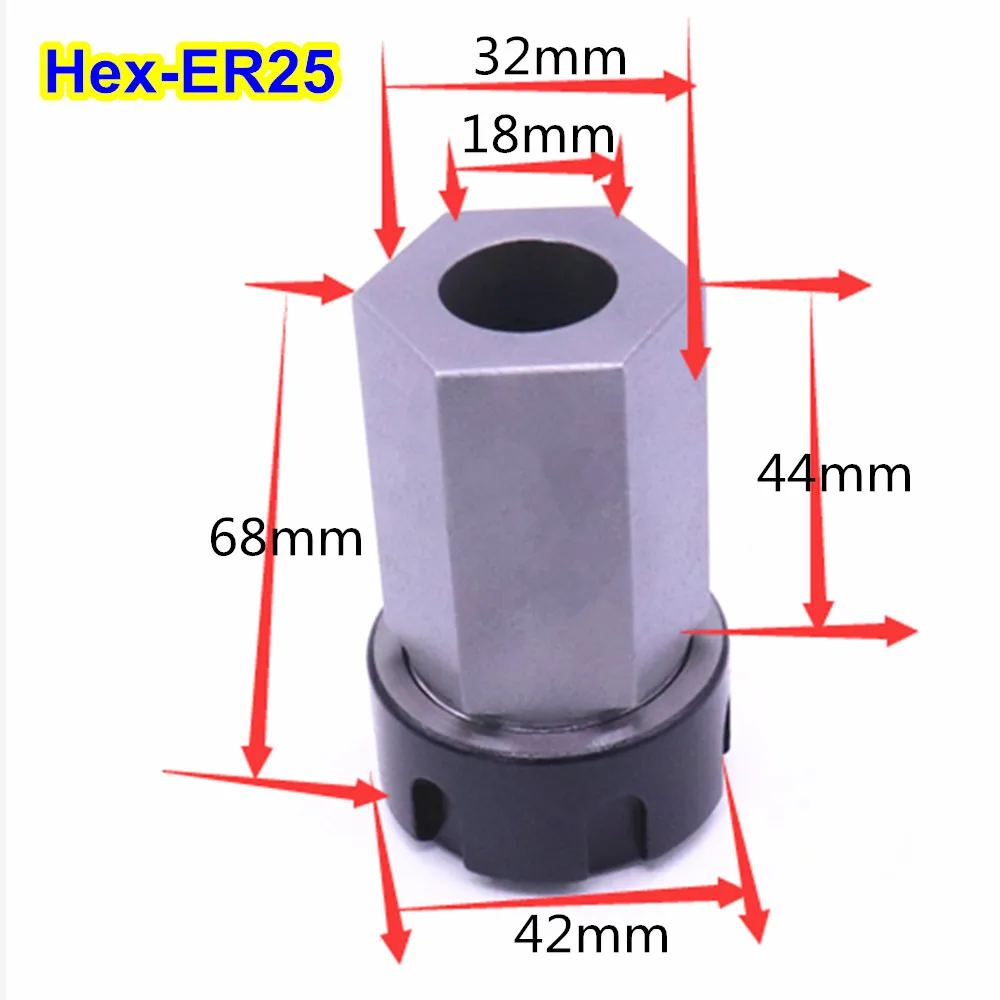 1PCS Hard Steel Hex ER25 ER32 ER40 Collet Chuck Block Hexagon Shank Spring Chuck Collet Holder For CNC Lathe Engraving Machine spring collet collet chuck spring collet chuck engraving collet chuck