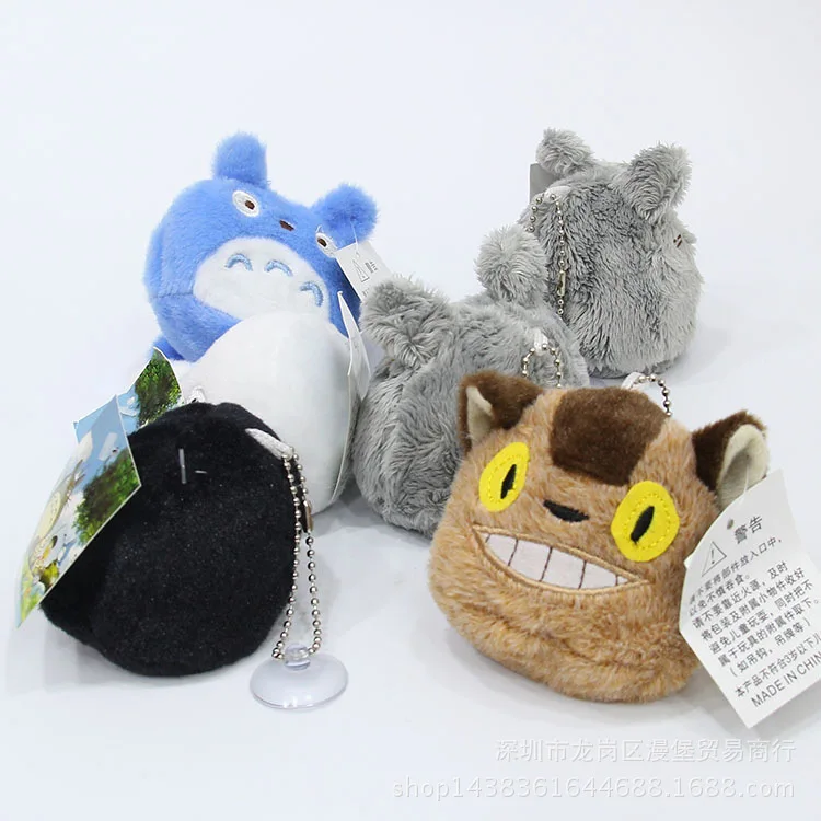 Япония miyazaki totoro плисовый небольшой кулон автобус угольный шарик мини-мешок с песком клецки игрушка Тоторо подвесное украшение