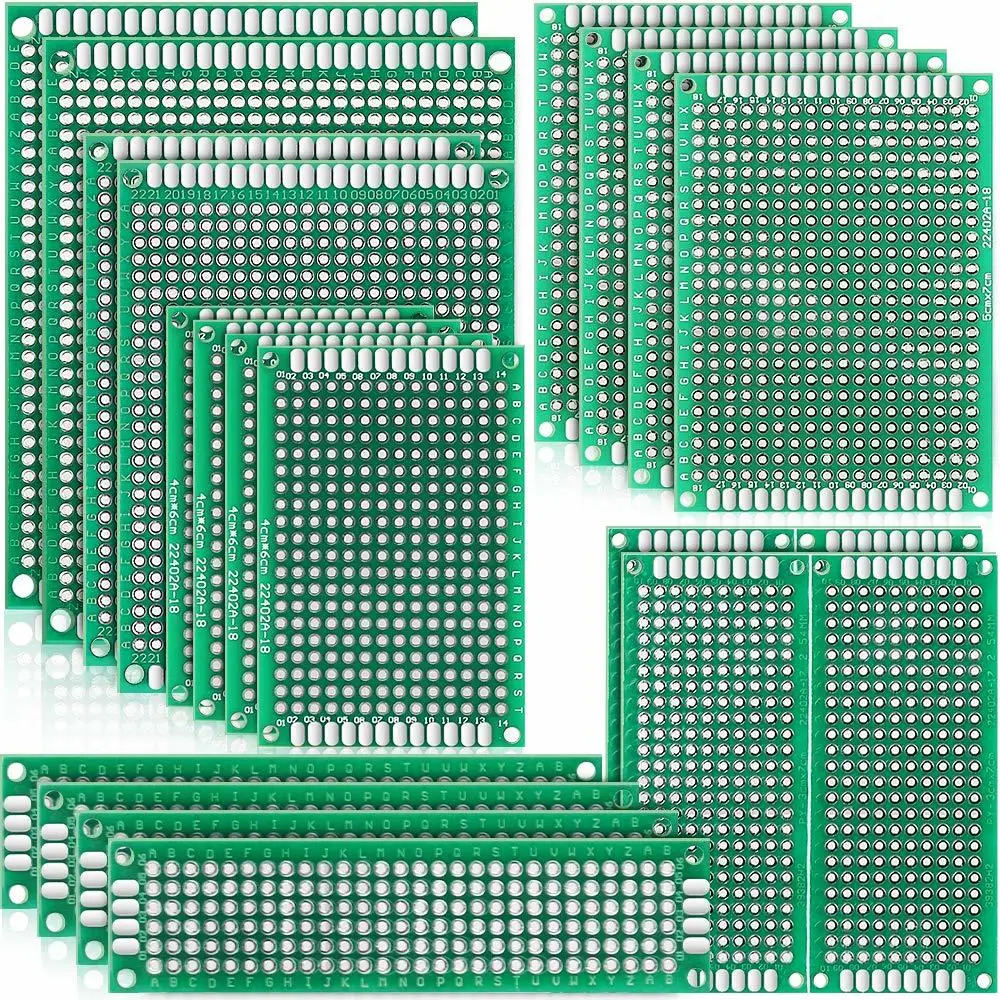 20 шт. Прототипная плата двусторонняя печатная плата Комплект 7x9/6x8/3x7/4x6/2x8/5x7 см Монтажные платы для пайки Arduino DIY проектов
