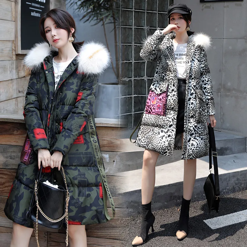 

2019 Camouflage Cotton-padded Clothes Female Winter New Style Korean-style Versatile down Feather Cotton-padded Jacket Coat Warm