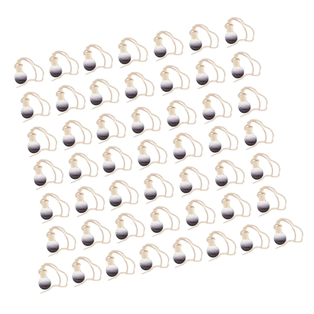 50Pcs 10ml Empty Perfume Bottle Pendant Car Hanging Ornament Home Decor Round