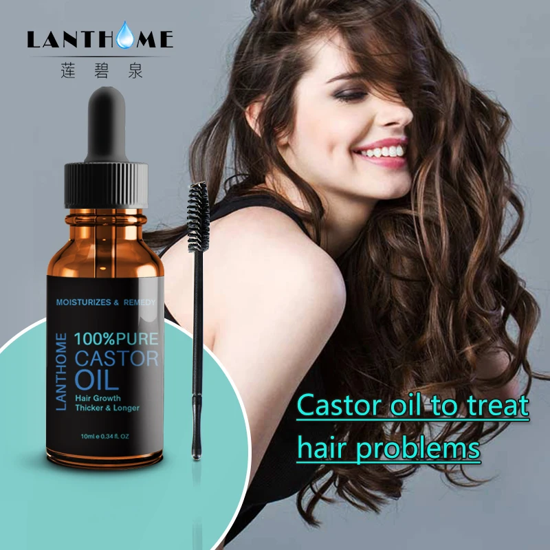 Zwarte essentiële LANTHOME-olie Castor Organische wimpergroei Wenkbrauwversterker Serum Lash Lift-haar_voghion.com