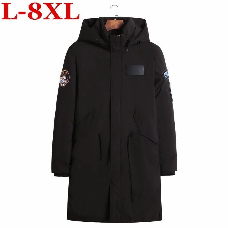 Новинка зимняя мужская куртка размера плюс 10XL 9XL 8XL 6XL со съемной шапкой теплое