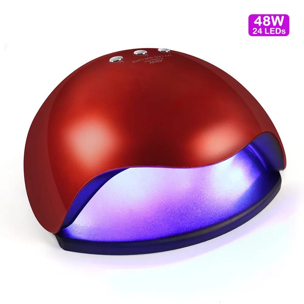 48W 24LEDS Red 24/36/80 Вт УФ светодиодная лампа для ногтей Сушилка для ногтей гель лак 12/36 СИД УФ лампа для ногтей машина для отверждения 60 s/120 s таймер разъем USB - Цвет: 48W 24LEDS Red