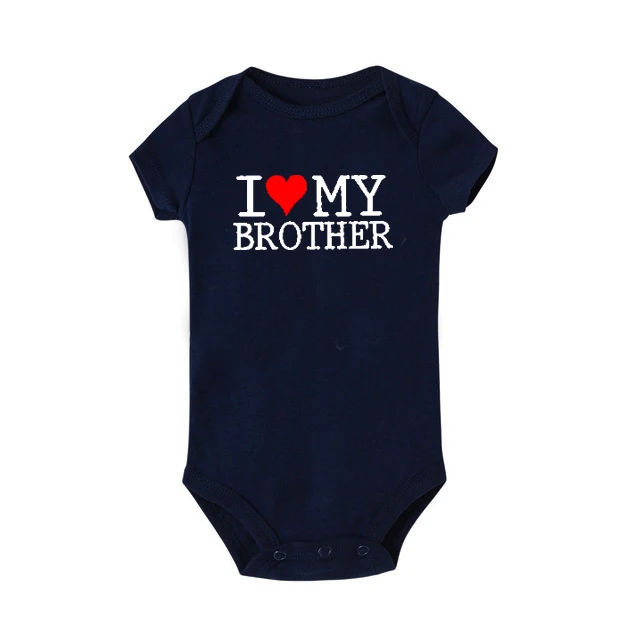 Одежда для близнецов «I Love My Sister Brother», хлопковая одежда с короткими рукавами для новорожденных, летняя одежда для маленьких мальчиков и девочек