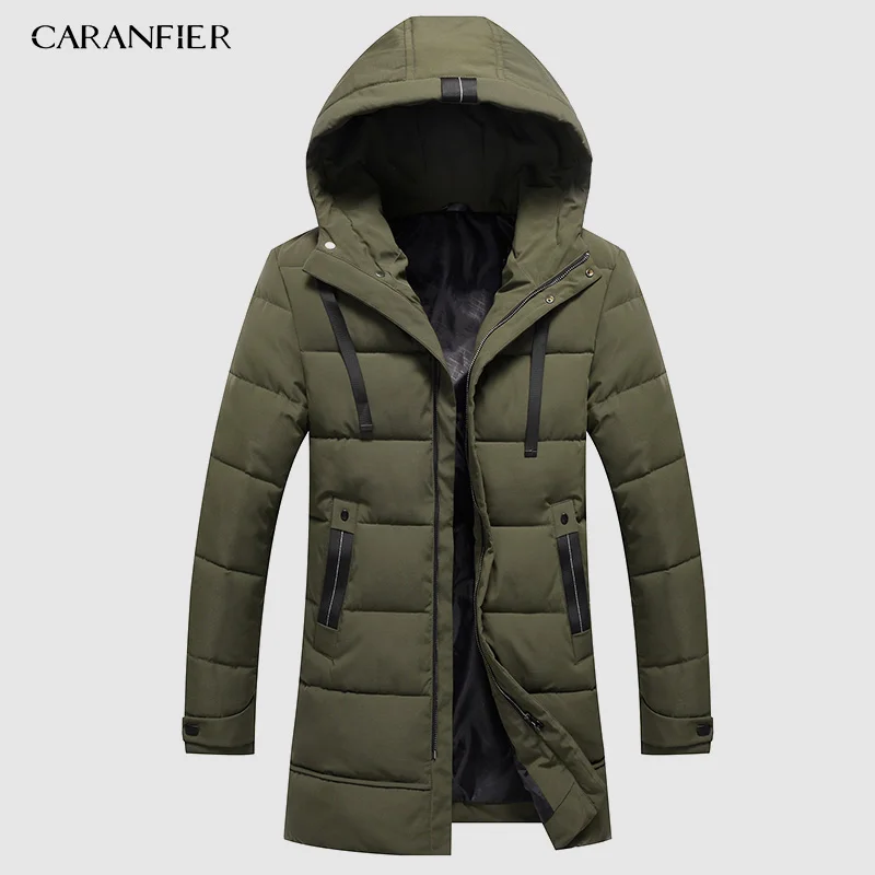 CARANFIER 6XL 7XL 8XL мужская длинная парка Теплая Зимняя брендовая куртка Роскошная