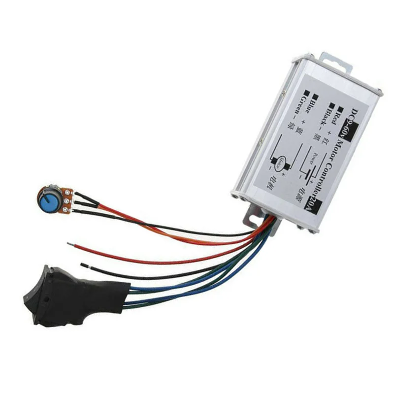 DC 9 V-60 V Max 20A PWM двигатель постоянного тока бесступенчатый переключатель управления переменной скоростью