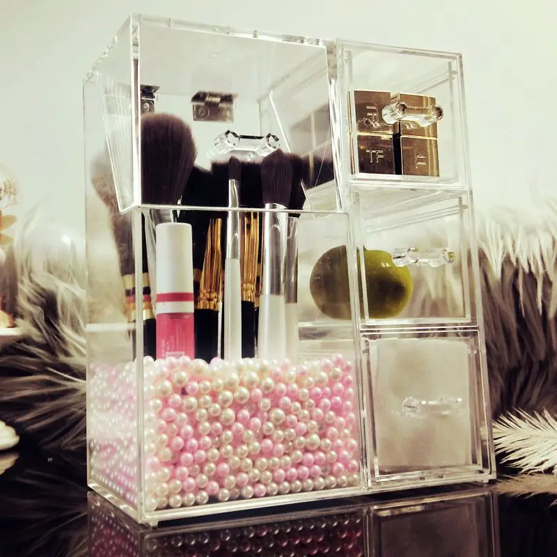 Acrylic Makeup Brush Storage Box Cosmetic Organizer Transparent Jewelry Display Dustproof Plastic Box Multifunctional Large|Storage Boxes &Amp; Bins 19 Acrylic Makeup Brush Storage Box Cosmetic Organizer Transparent Jewelry Display Dustproof Plastic Box Multifunctional Large|Storage Boxes &Amp; Bins