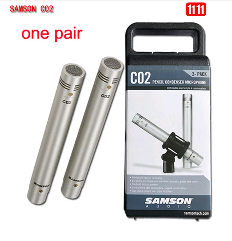 Pair Samson C02 Small Diaphragm Condenser Microphone Piano 