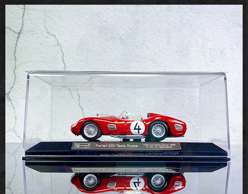 Bburago 1:43 Ferrari 250 Rossa 1959 series Acrylic Glift Box Packging car model Simulation Alloy Car Model Collect gifts toy Bburago 1:43 Ferrari 250 Rossa 1959 series Acrylic Glift Box Packging car model Simulation Alloy Car Model Collect gifts toy
