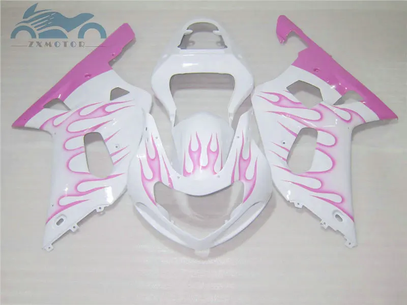 Pink white fairing Обтекатели набор для SUZUKI K1 2001-2003 GSXR600 GSXR750 дорожный набор обтекателей 750 600 Розовый Синий Зеленый пламя - Цвет: Pink white fairing