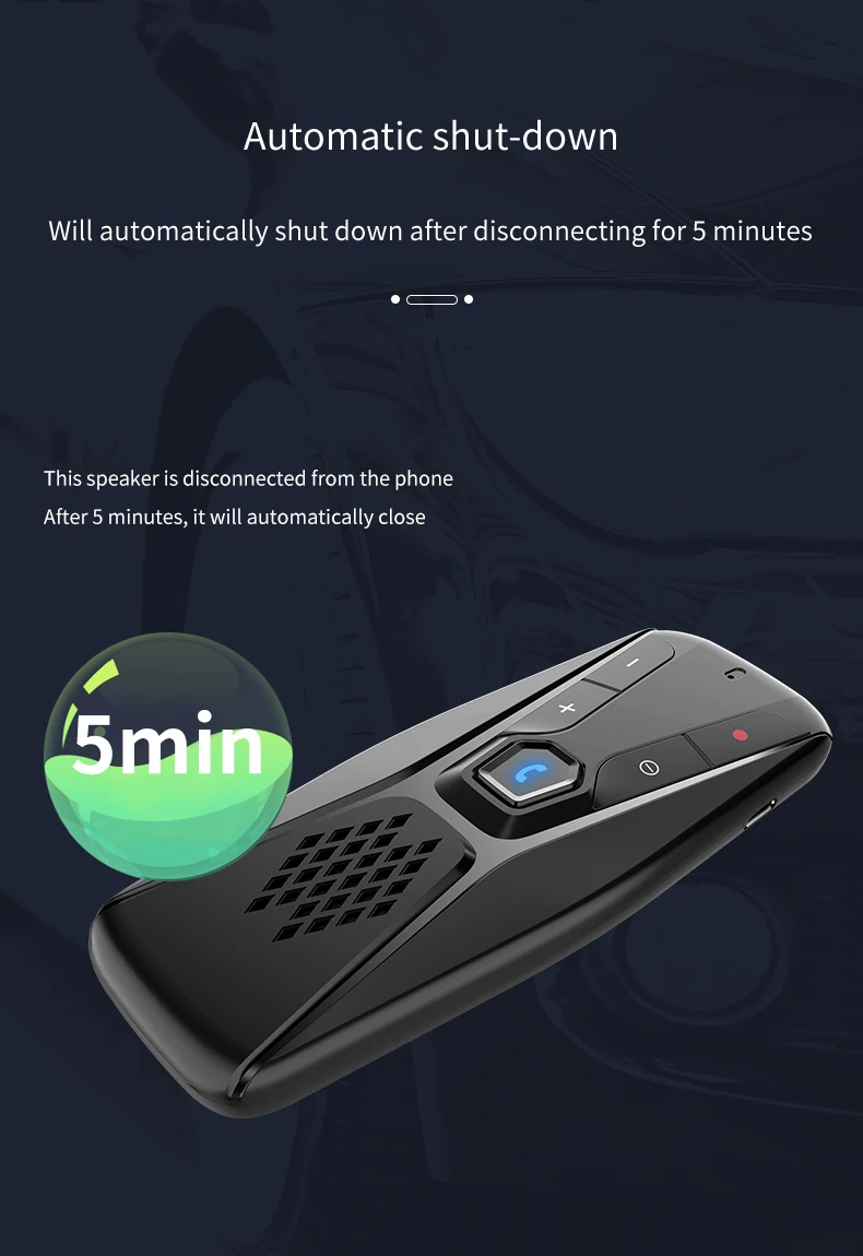 7 языков Автомобильный солнцезащитный козырек Bluetooth 5,0 приемник музыкальный плеер Автомобильный Bluetooth hands-free телефон усилитель звука Bluetooth, без шума