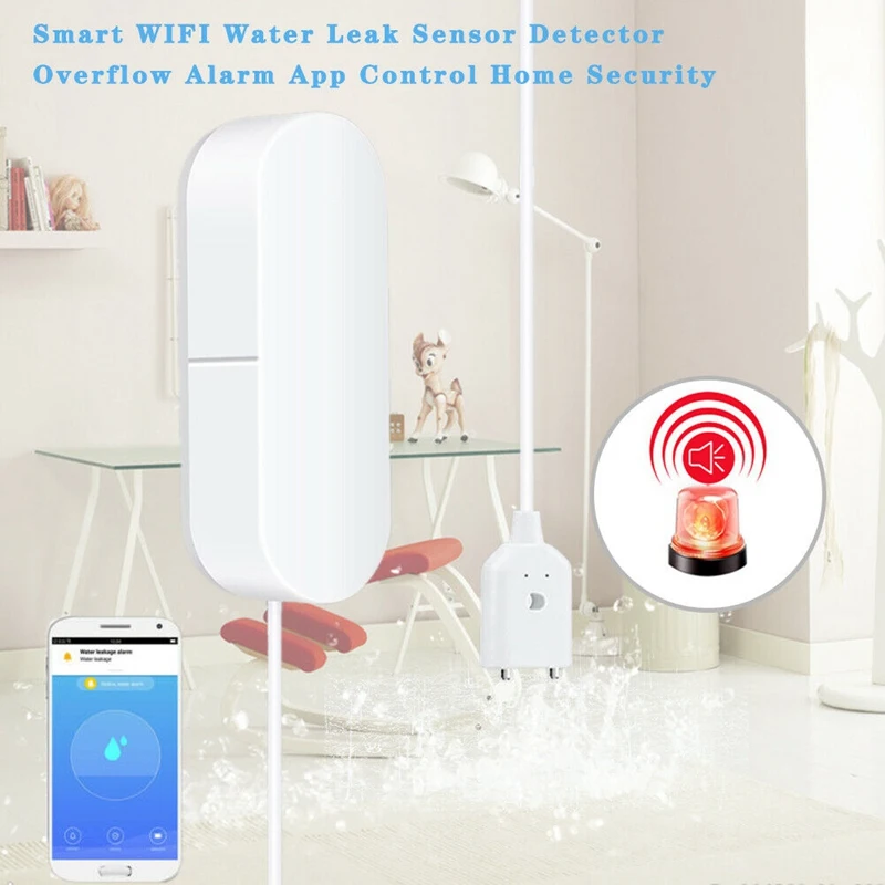 WiFi умный датчик утечки воды детектор уровня воды датчик утечки воды с приложением Tuya Alexa Google Home