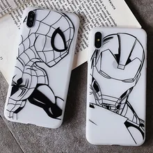 Marvel Spider-Man Iron Man Silicone Black Cover For Apple IPhone 12 Mini 11 Pro XS MAX XR X 8 7 6S 6 Plus 5S SE Phone Case