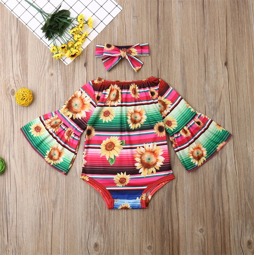 Милый Осенний комбинезон с длинными рукавами для новорожденных девочек, боди, одежда, повязка на голову, комплекты одежды, черный, белый, розовый, от 0 до 24 месяцев