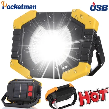 

100W 180Degrees Adjustable Lanterns LED Work Light Built-in Battery Spotlight Rechargeable Solar Energy Lamp Outdoor Camping