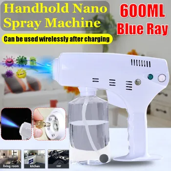 

600ML Sprayer Wireless Machine Disinfection Handheld Atomization Nano Spray Blue Ray USB Cable Lithium Battery Fog Machine