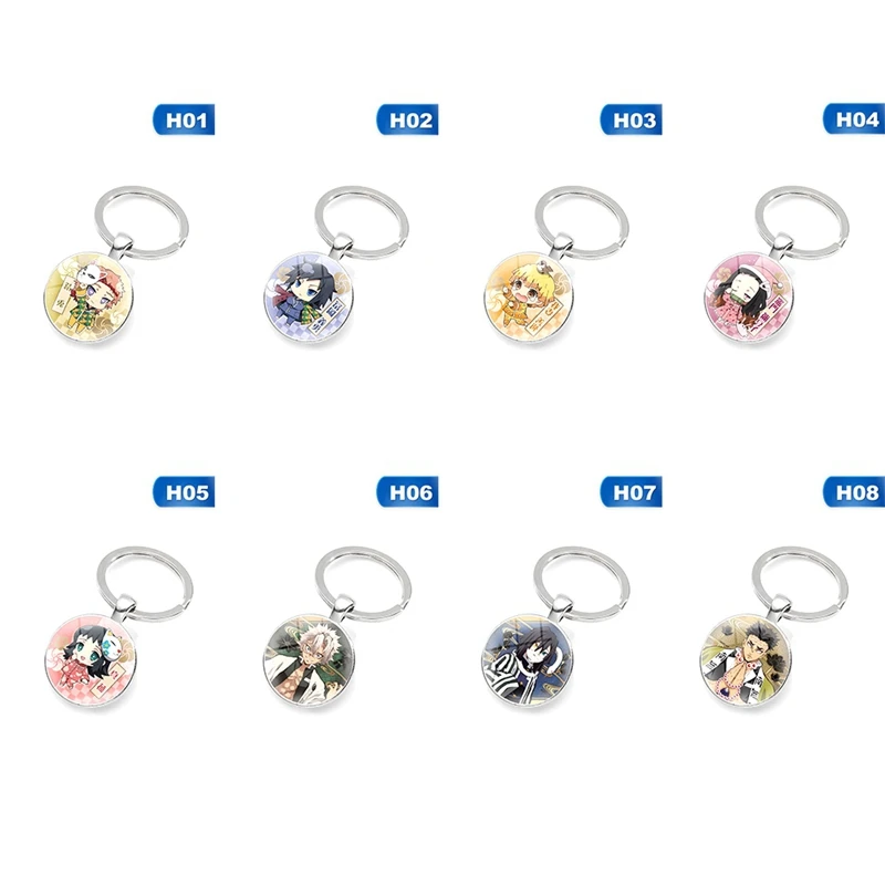 Time gem Anime Keychain Demon Slayer: Kimetsu no Yaiba Anime Key Rings For Bags