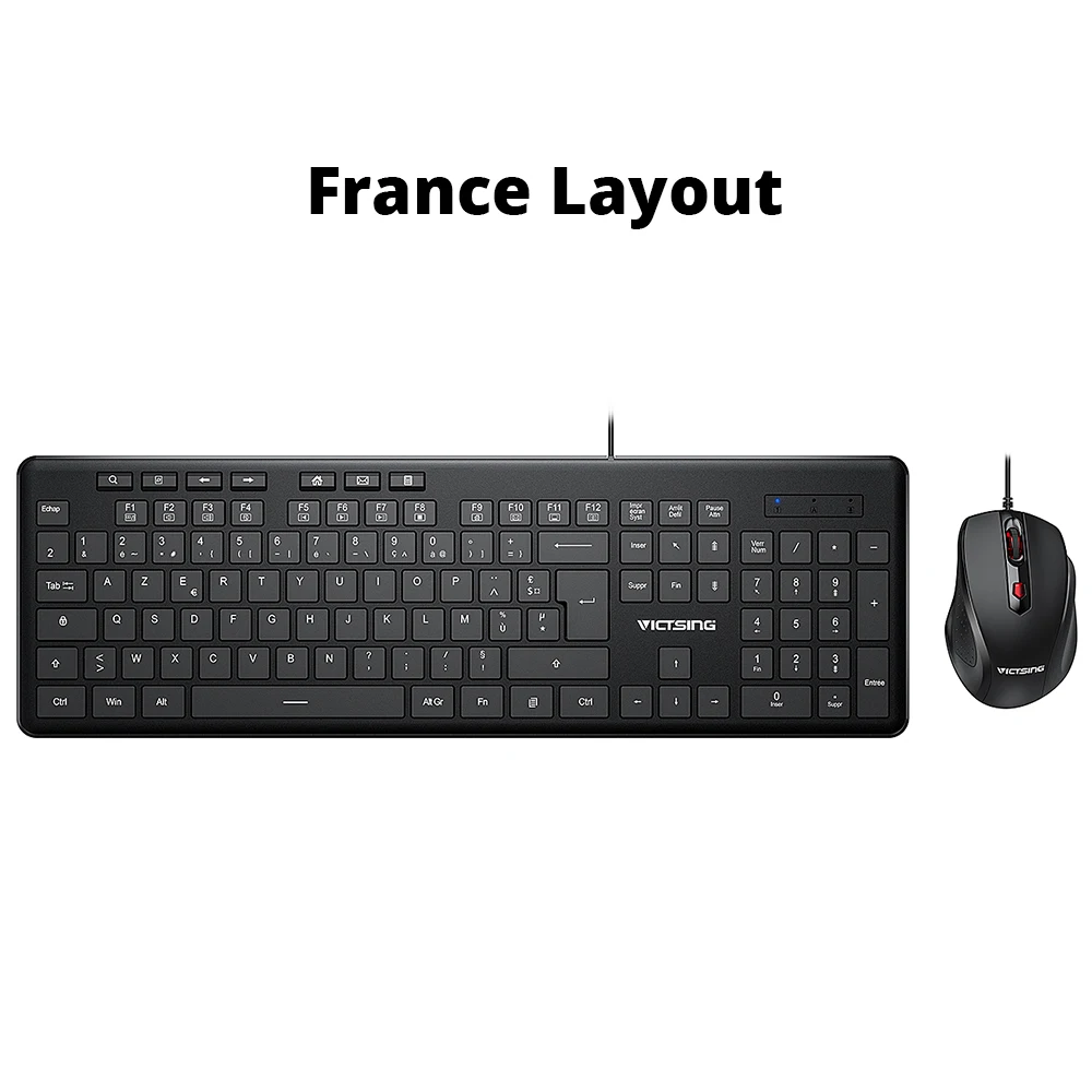 VicTsing PC246 Wired Keyboard and Mouse Combo 7 Multimedia Shortcuts Keyboard 204 Keycaps Whisper Quiet USB Mouse Set For PC Win (9)